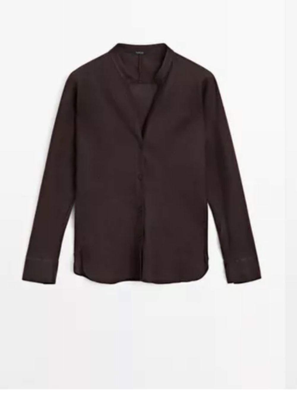 Massimo dutti linen stand collar button down